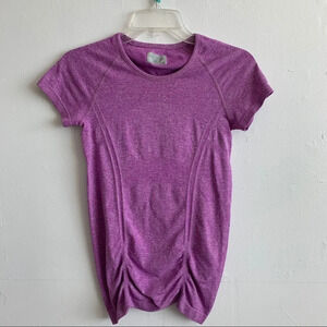 Athleta Ruched Fastest Track Short Sleeve Workout